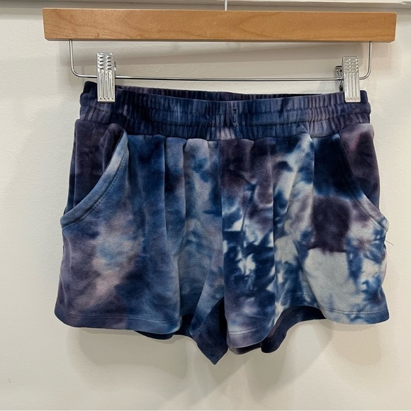 FRESHMAN microfiber cropped hoodie and shorts set tie dye - Picture 6 of 9